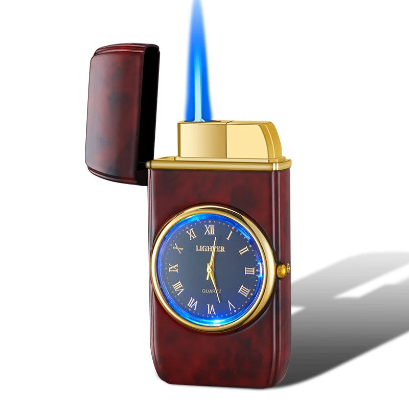 Windproof Butane Gas Lighters Turbo Lighters Unusual Lighters Metal Watch Lighters Men'S Gadget Gift Cigarette Cigar Lighters