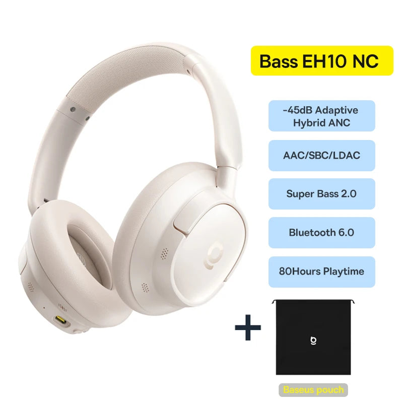 Bowie H1S Wireless Headphones Bluetooth 5.4 Noise Canceling 46Db over Ear Headset Hi-Res Spatial Audio Earphone 120H Time