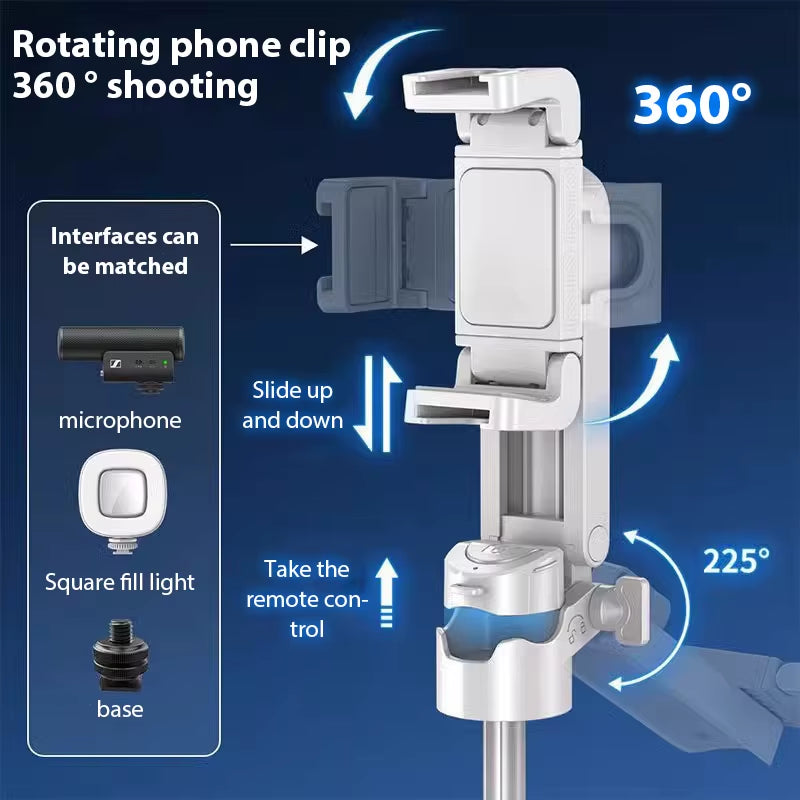 Universal Portable Selfie Stick Tripod Foldable Mini Selfie Stick Phone Tripod Stand with Detachable Wireless Remote Controller