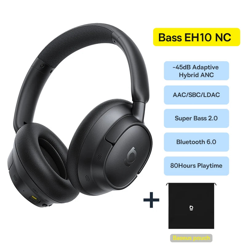 Bowie H1S Wireless Headphones Bluetooth 5.4 Noise Canceling 46Db over Ear Headset Hi-Res Spatial Audio Earphone 120H Time