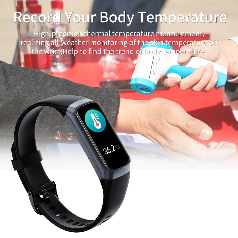 Amoled Smart Watch Men 2025 Smart Band Women Heart Rate Blood Smartwartch Waterproof Smart Bracelet Sport Fitness Tracker