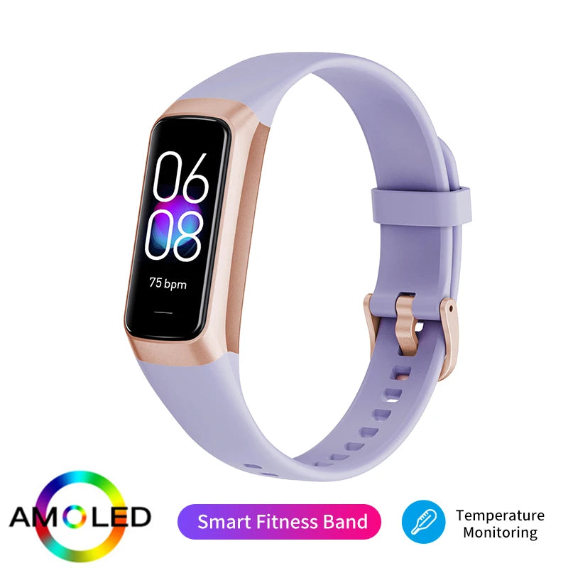 Amoled Smart Watch Men 2025 Smart Band Women Heart Rate Blood Smartwartch Waterproof Smart Bracelet Sport Fitness Tracker