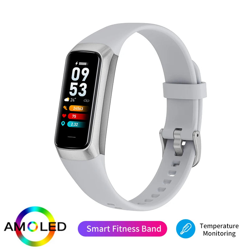 Amoled Smart Watch Men 2025 Smart Band Women Heart Rate Blood Smartwartch Waterproof Smart Bracelet Sport Fitness Tracker