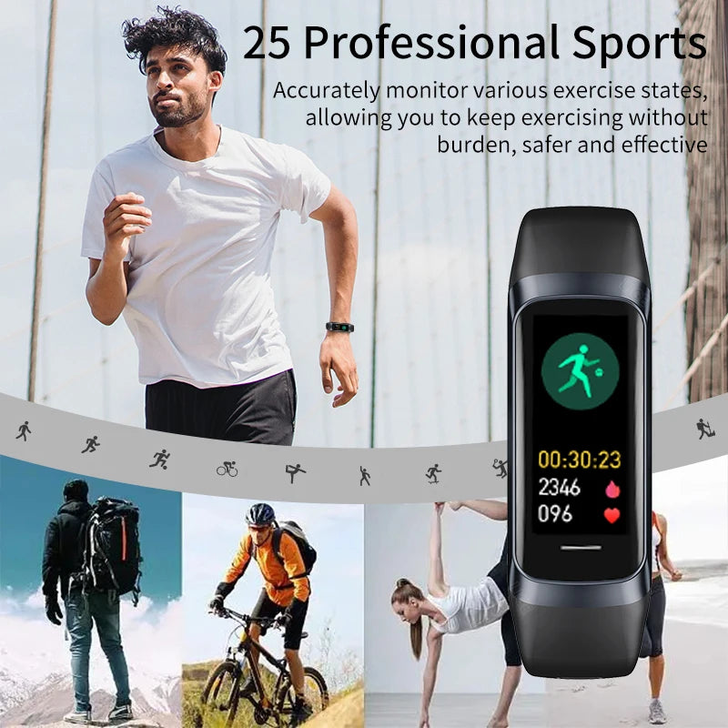 Amoled Smart Watch Men 2025 Smart Band Women Heart Rate Blood Smartwartch Waterproof Smart Bracelet Sport Fitness Tracker