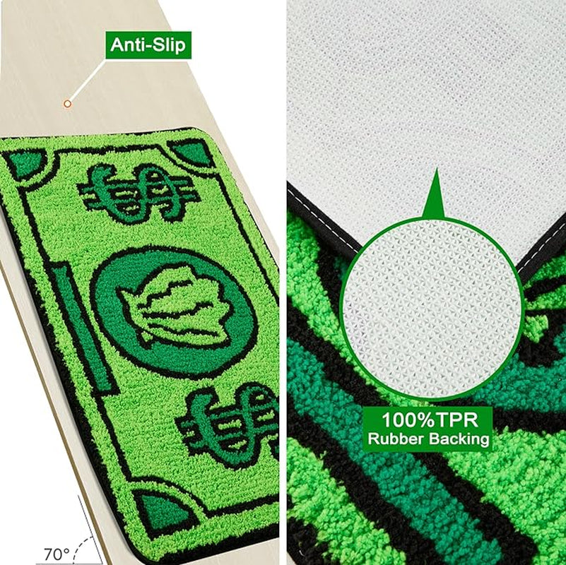 Cute Money Rug 2X3 Cartoon Funny Cool Small Throw Rugs for Girls Bedroom Kids Bathroom Kitchen Dorm Non Slip Machine Washable Soft Shag Accent Floor Rug, Unique Gift for Kids Girls