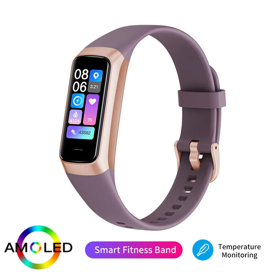 Amoled Smart Watch Men 2025 Smart Band Women Heart Rate Blood Smartwartch Waterproof Smart Bracelet Sport Fitness Tracker