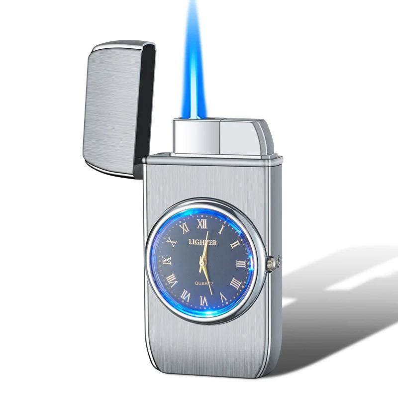 Windproof Butane Gas Lighters Turbo Lighters Unusual Lighters Metal Watch Lighters Men&#39;S Gadget Gift Cigarette Cigar Lighters