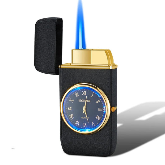 Windproof Butane Gas Lighters Turbo Lighters Unusual Lighters Metal Watch Lighters Men&#39;S Gadget Gift Cigarette Cigar Lighters